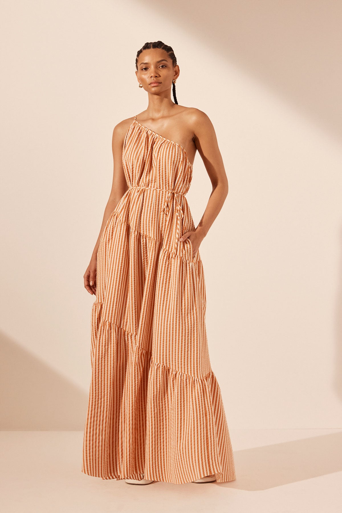 Bright striped maxi dress hotsell