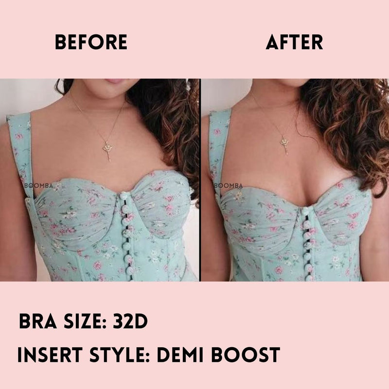 Double-Sided Sticky Demi Padded Bra Lift Inserts Washable Reusable Adhesive  Small/Medium Nude
