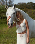 Olina Crochet Top in Cream