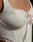 Olina Crochet Top in Cream