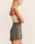 Ariana Patch Pocket Short - Khaki