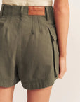 Ariana Patch Pocket Short - Khaki