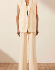 Irena Sleeveless Tailored Blazer - Ivory