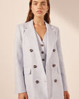 Brisa Peak Lapel Blazer - Ice Blue