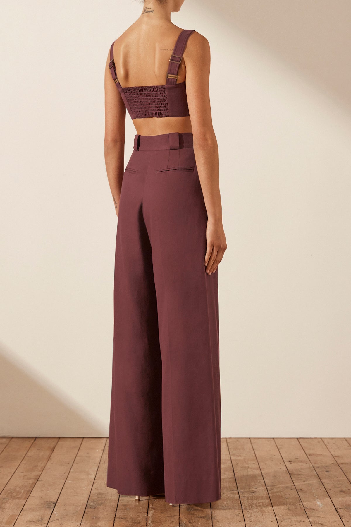 Sara Tailored Wide Leg Pant - Wine – August Store Official