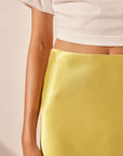 Sofia Bias Cut Maxi Skirt - Lime