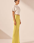 Sofia Bias Cut Maxi Skirt - Lime