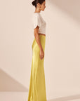 Sofia Bias Cut Maxi Skirt - Lime