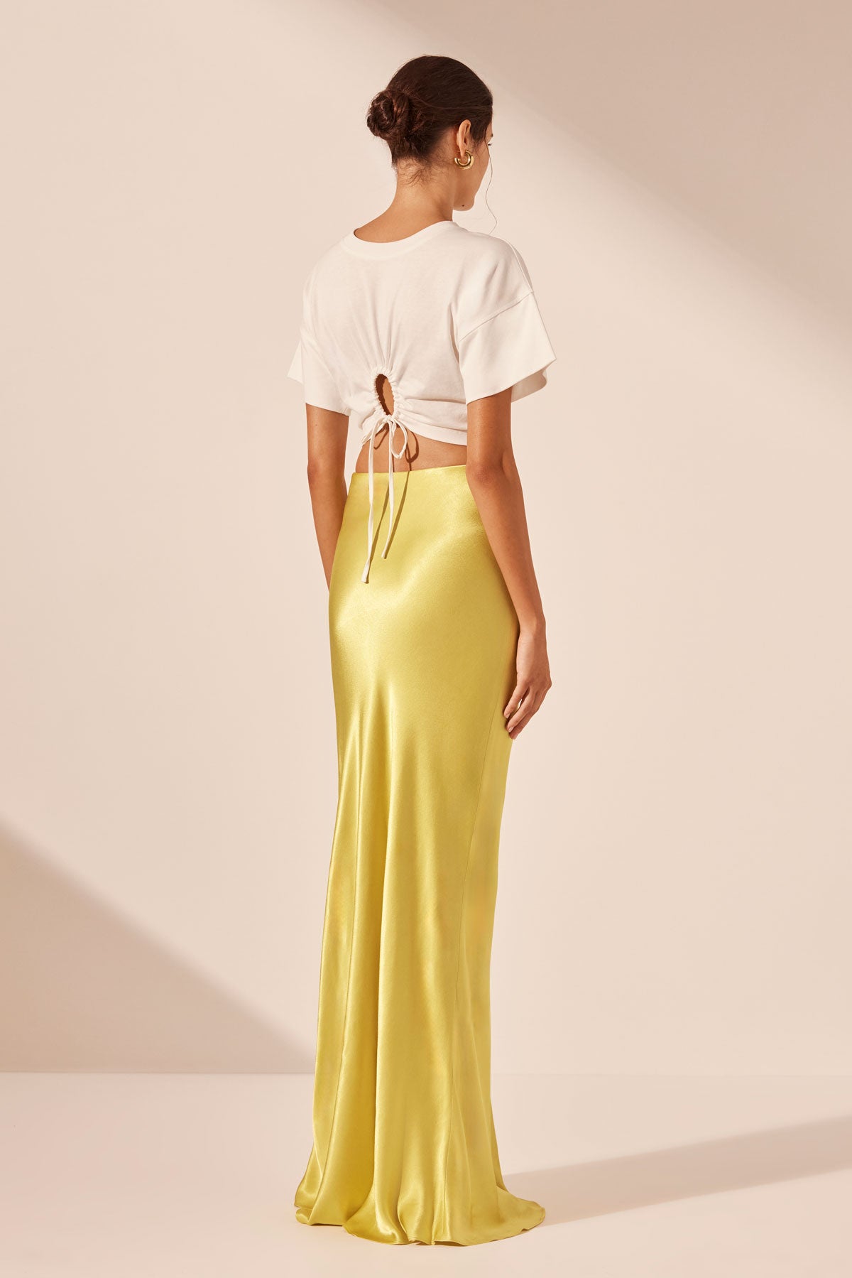 Sofia Bias Cut Maxi Skirt - Lime