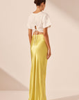 Sofia Bias Cut Maxi Skirt - Lime