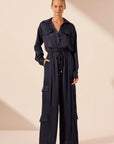 Shae Drawstring Utility Jumpsuit - Aegean Blue