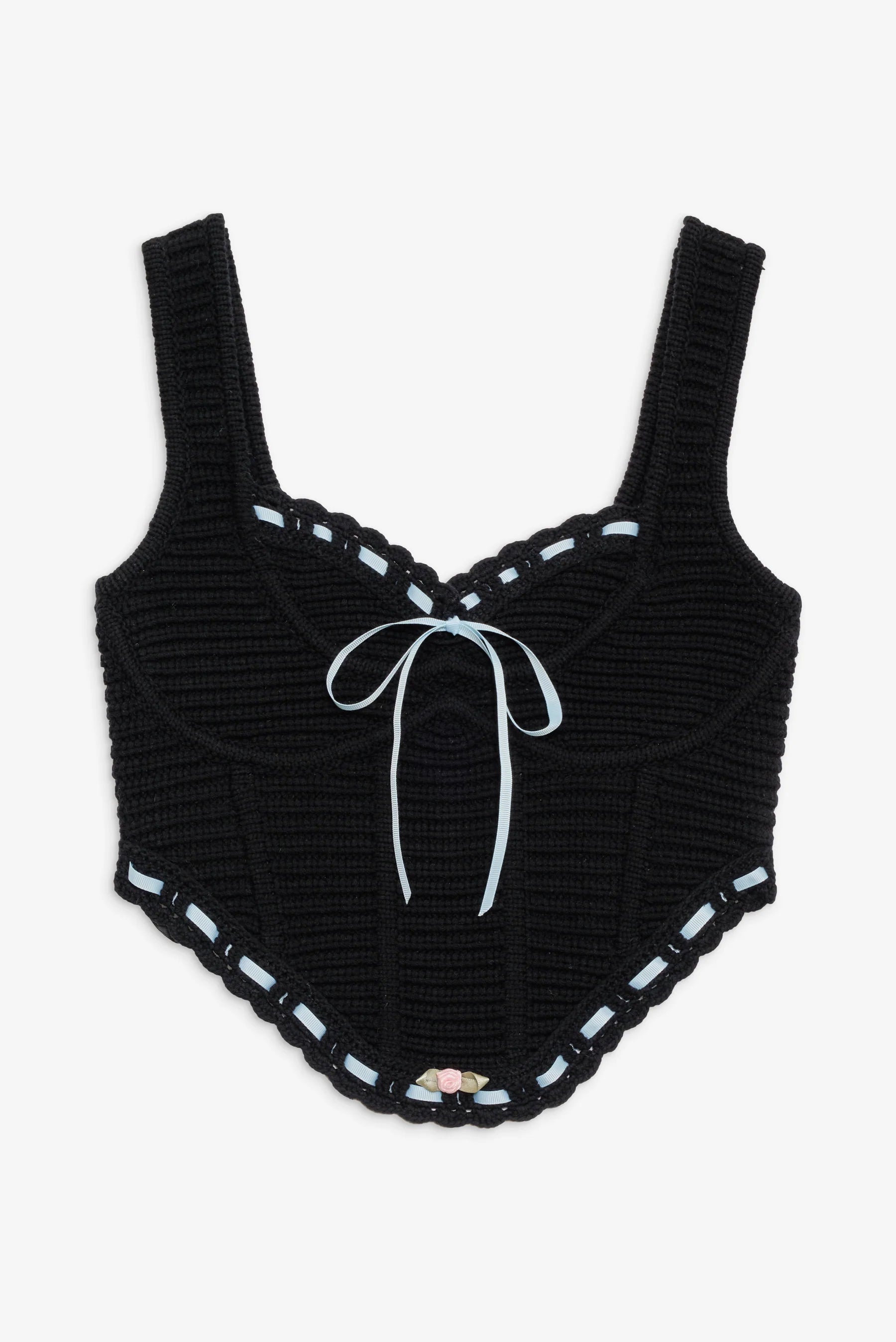 Olina Crochet Top in Black