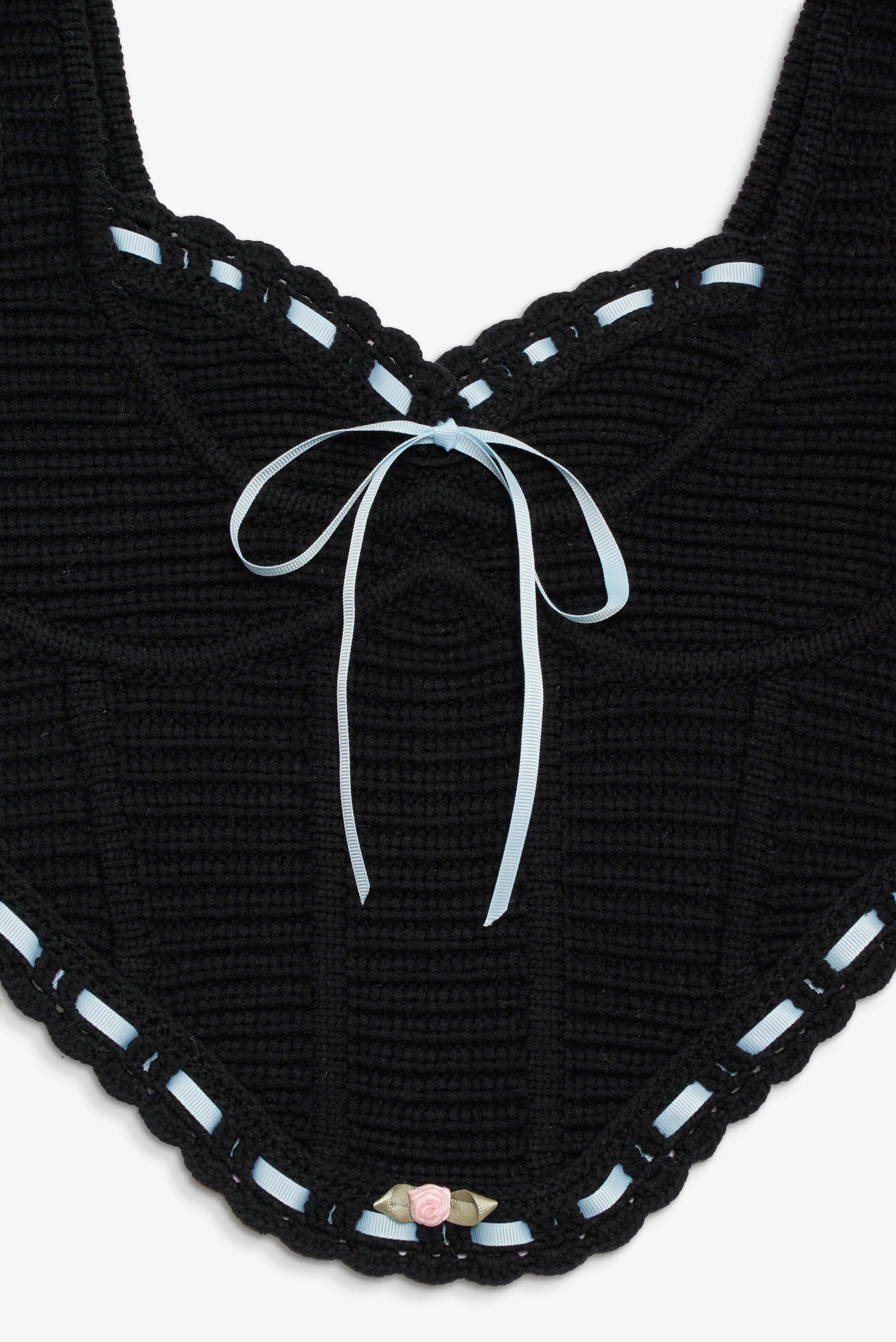 Olina Crochet Top in Black