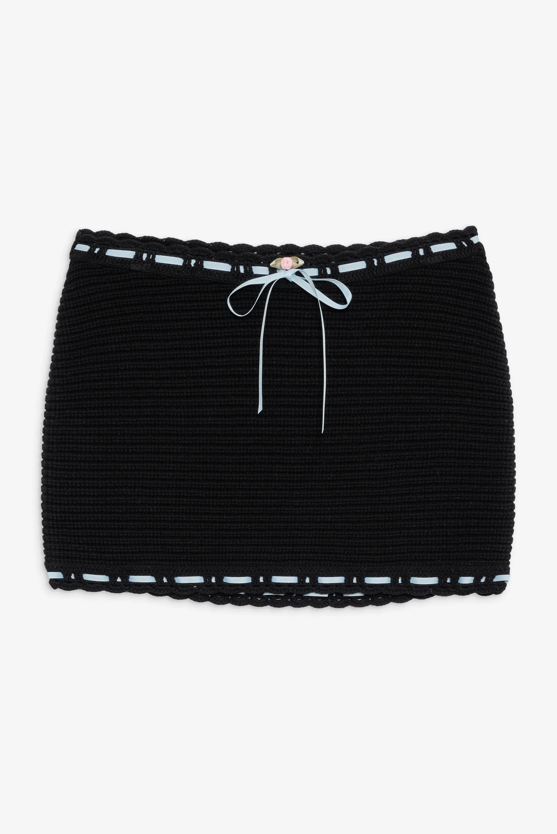 Kelsey Crochet Mini Skirt in Black