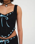 Olina Crochet Top in Black