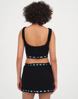 Olina Crochet Top in Black