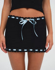 Kelsey Crochet Mini Skirt in Black