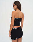 Kelsey Crochet Mini Skirt in Black