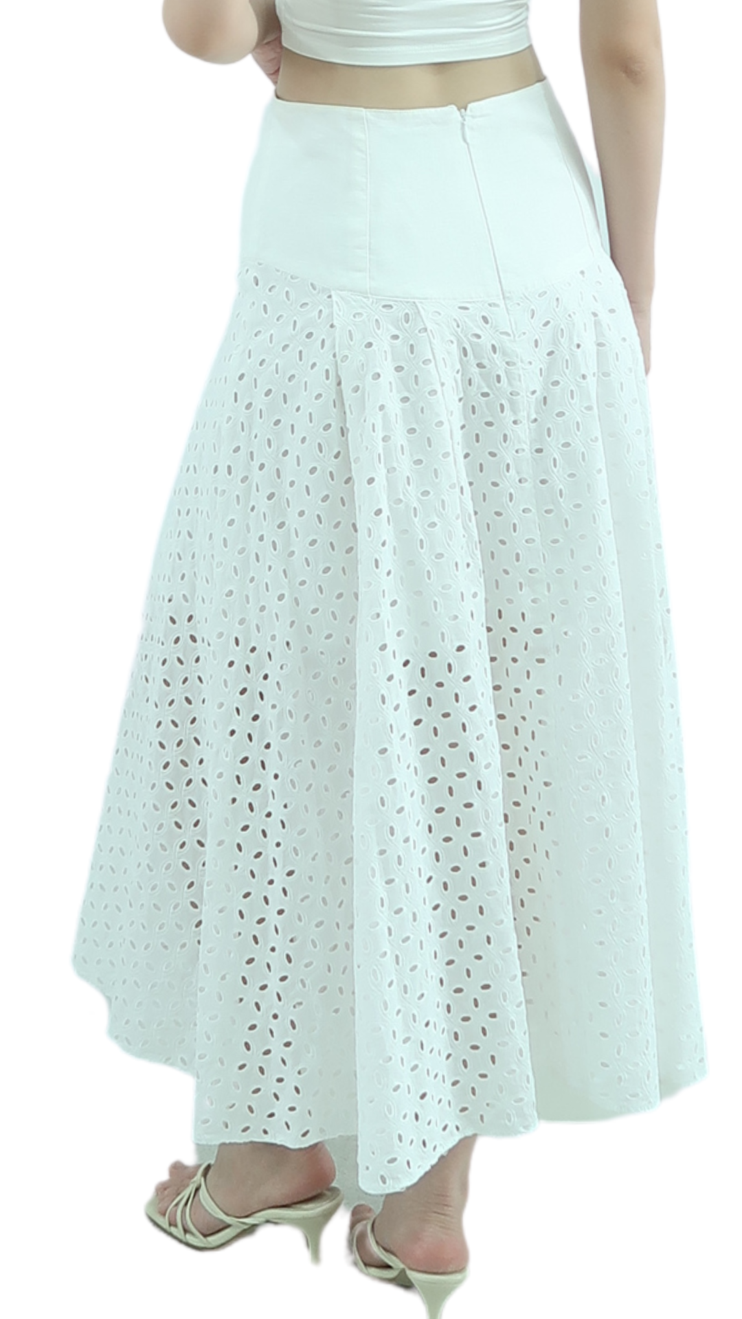 JOSLIN Gabrielle Cotton Lace Midi Skirt