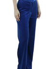 Alice McCall Velvet-Sparkle Flared Trousers