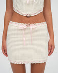 Kelsey Crochet Mini Skirt in Cream