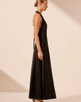 Savanna Halter Open Back Maxi Dress - Black