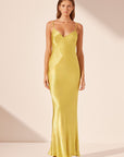 Sofia Spliced Maxi Dress - Lime