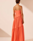 Maiori Strapless Tiered Maxi Dress - Coral