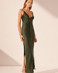 Shae Plunged Slip Tie Maxi Dress