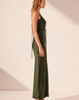 Shae Plunged Slip Tie Maxi Dress