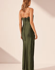 Shae Plunged Slip Tie Maxi Dress