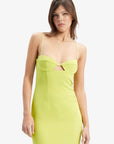 Vienna Midi Dress In Lime