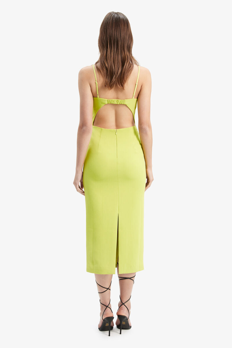 Vienna Midi Dress In Lime