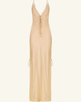 Shae Plunged Slip Tie Maxi Dress - Oat