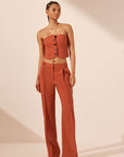 Irena Mid Rise Pant - Brick Orange