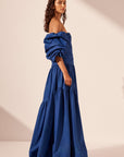 Maiori Contour Ruched Maxi Dress - Azure