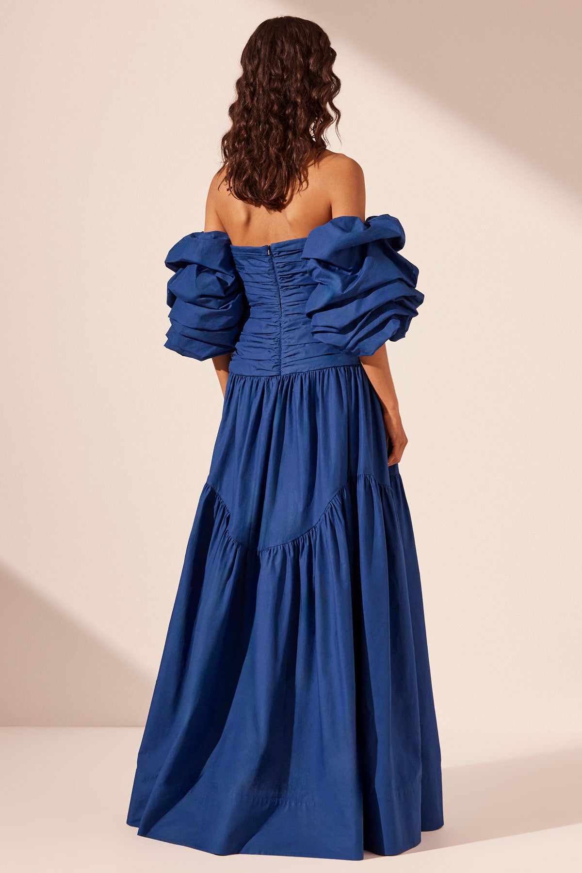 Maiori Contour Ruched Maxi Dress - Azure