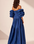 Maiori Contour Ruched Maxi Dress - Azure