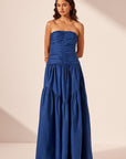 Maiori Contour Ruched Maxi Dress - Azure