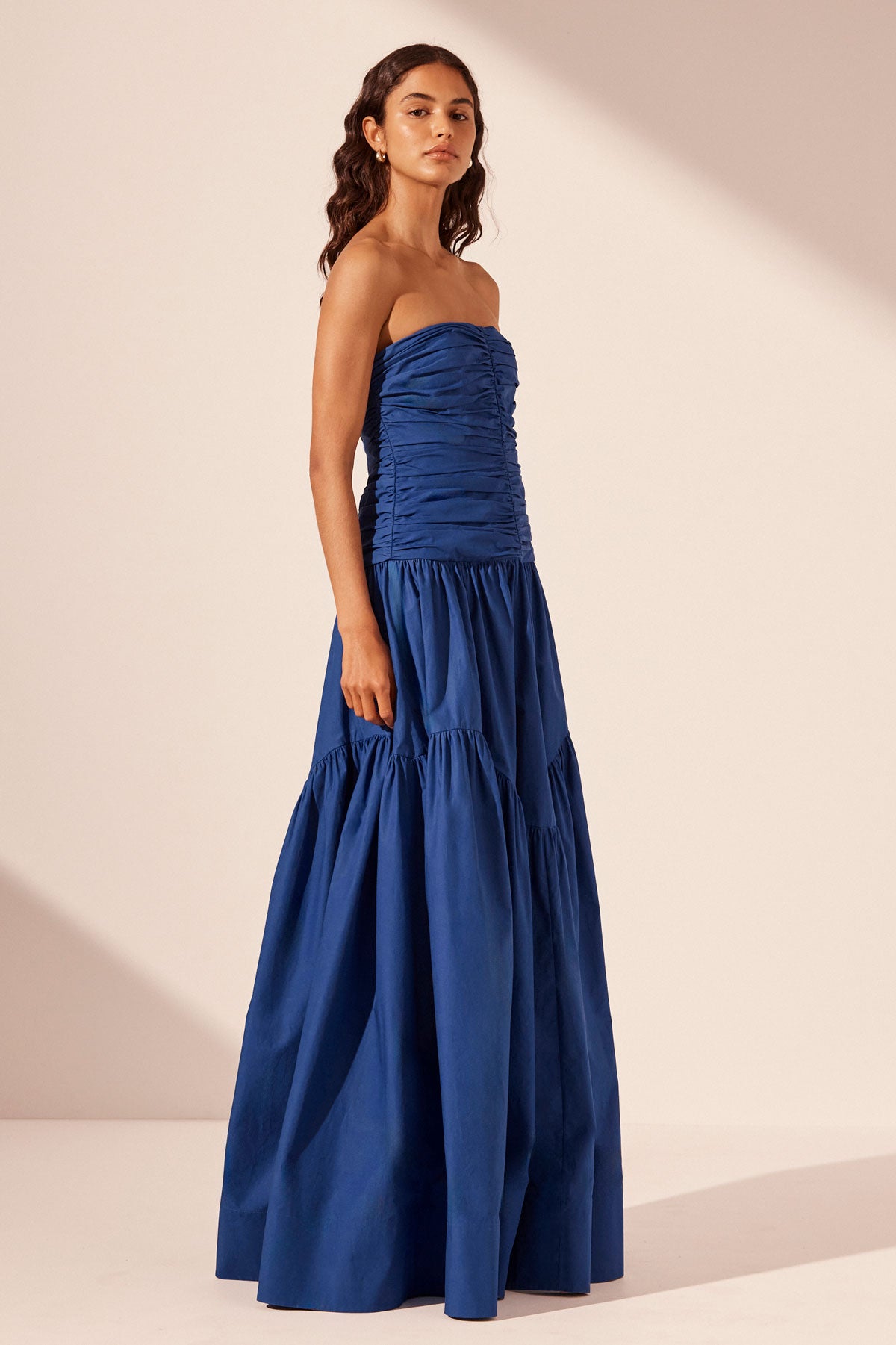 Maiori Contour Ruched Maxi Dress - Azure