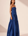 Maiori Contour Ruched Maxi Dress - Azure