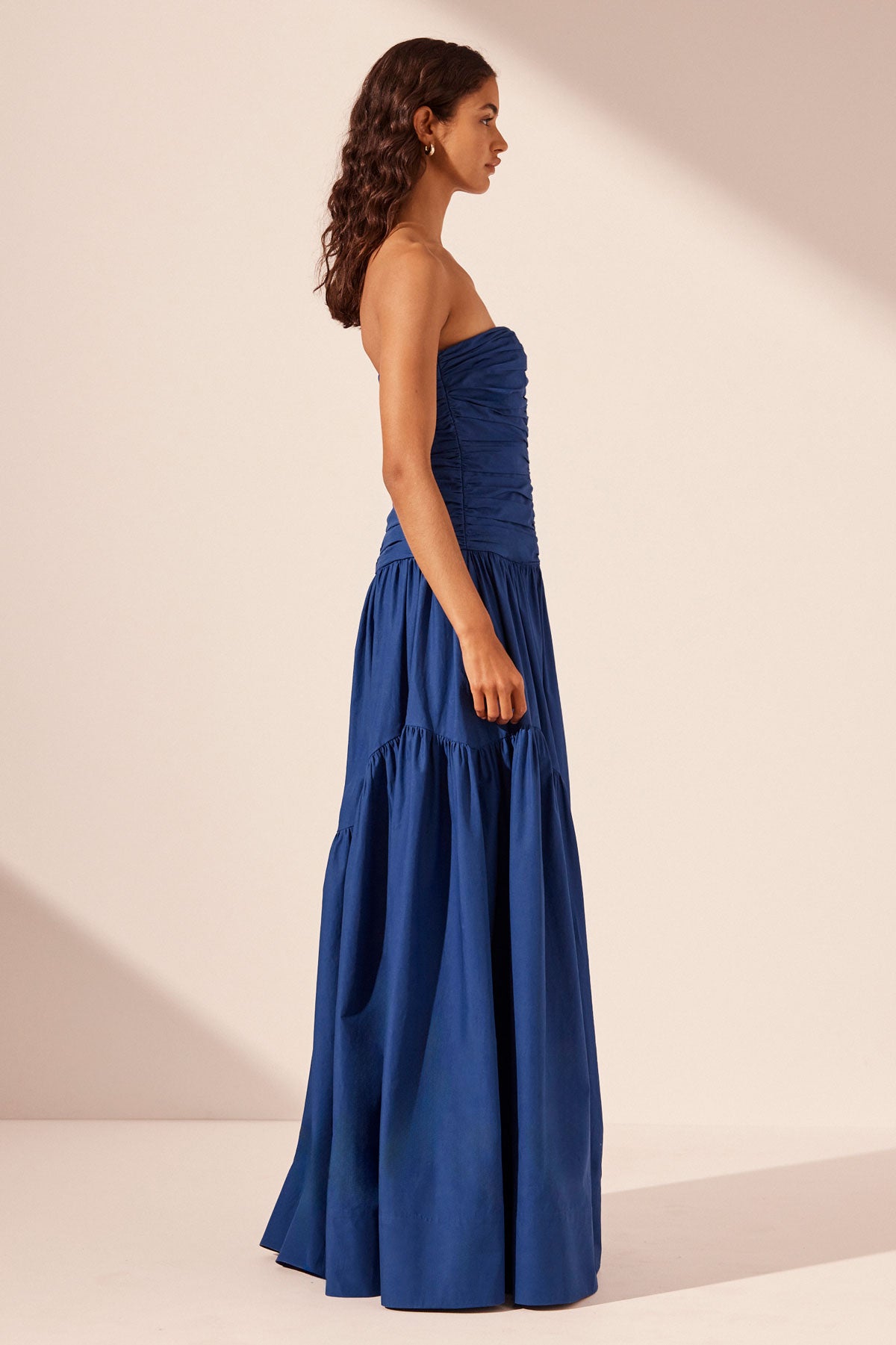 Maiori Contour Ruched Maxi Dress - Azure