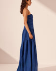 Maiori Contour Ruched Maxi Dress - Azure