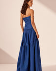 Maiori Contour Ruched Maxi Dress - Azure