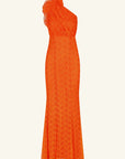 Sol Lace Asymmetrical Detail Maxi Dress - Flame