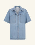 Stella Short Sleeve Shirt - Mid Blue