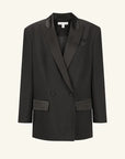 Adri Tuxedo Double Breasted Blazer - Black