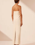 Lani Strapless Draped Maxi Dress - Rice