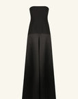 Adri Strapless Panelled Maxi  Dress - Black