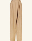 Asher Asymmetrical Pleat Front Pant - Latte